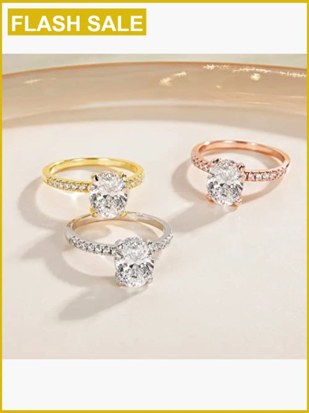 1/2/3/4.5CT Oval CZ Wedding Promise Ring Sterling Silver S925 Size 3-11